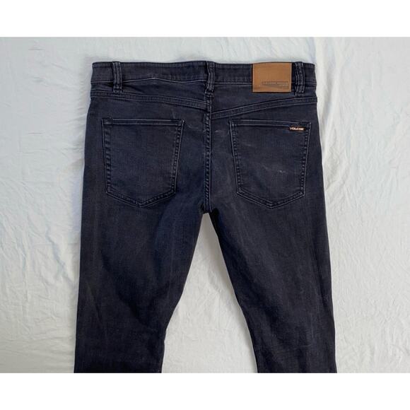 Volcom Vorta Slim Straight Stretch Denim Skate Jeans. Washed Black, Men's 34X32 - Picture 8 of 9